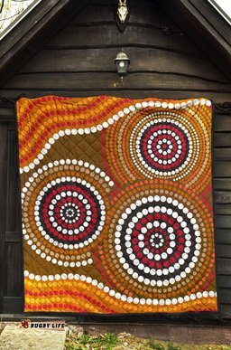 aboriginal premium quilt australia brown circle dot painting art