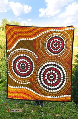 aboriginal premium quilt australia brown circle dot painting art