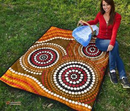 aboriginal premium quilt australia brown circle dot painting art