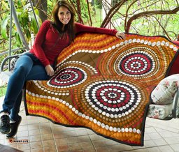 aboriginal premium quilt australia brown circle dot painting art