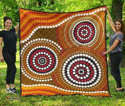 aboriginal premium quilt australia brown circle dot painting art