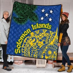 Australia  South Sea Islanders Quilt - Proud To Be Solomon Islander In Polynesian Pattern Inspired Quilt