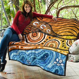 Australia Aboriginal Inspired Quilt - Nature Aboiginal Inspired Dot Painting Style
