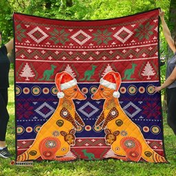 christmas australia premium quilt mother kangaroo in christmas