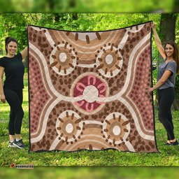 Australia Aboriginal Quilt - Aboriginal Dot Art Style Painting Inspired Quilt