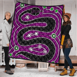 Australia Aboriginal Inspired Quilt - Aboriginal dreamtime snake