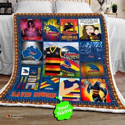 personalized adelaide football club square name quilt blanket