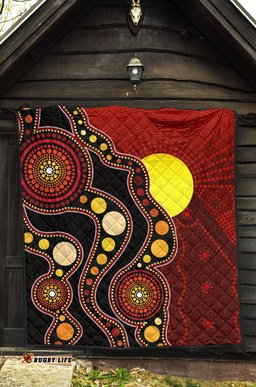 aboriginal premium quilt australia aboriginal lives matter flag circle dot painting art quilt