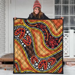 Australia Aboriginal Inspired Quilt - Indigenous Art Aboriginal Inspired Dot Painting Style 2