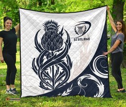 scottish rugby premium quilt thistle vibes white