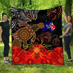 Australia Naidoc Week Quilt - Naidoc with Australia Flag and Aboriginal Inspired Dot Pattern Quilt