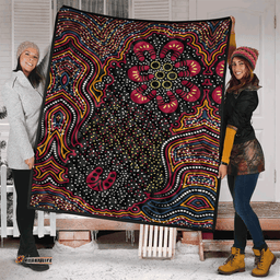 Australia Aboriginal Inspired Quilt - Aboriginal art dreaming story background