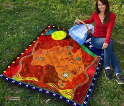 premium quilt australia map aboriginal pattern