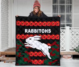 south sydney rabbitohs premium quilt anzac day poppy flower vibes