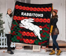 south sydney rabbitohs premium quilt anzac day poppy flower vibes