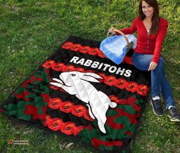 south sydney rabbitohs premium quilt anzac day poppy flower vibes