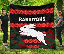 south sydney rabbitohs premium quilt anzac day poppy flower vibes