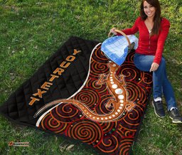 aboriginal personalised premium quilt indigenous lizard dreaming