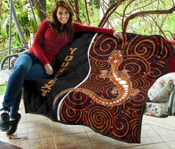 aboriginal personalised premium quilt indigenous lizard dreaming