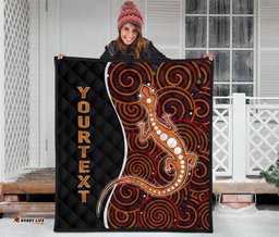 aboriginal personalised premium quilt indigenous lizard dreaming