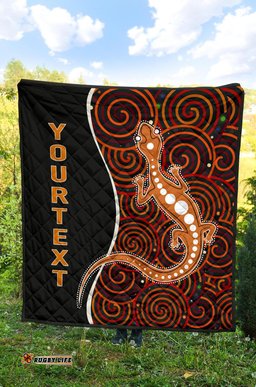aboriginal personalised premium quilt indigenous lizard dreaming