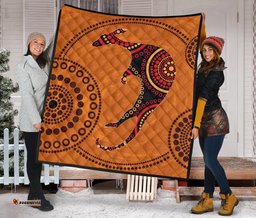 aboriginal premium quilt australia kangaroo orange dot painting art