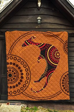 aboriginal premium quilt australia kangaroo orange dot painting art