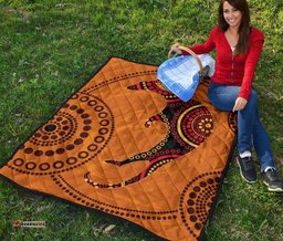 aboriginal premium quilt australia kangaroo orange dot painting art