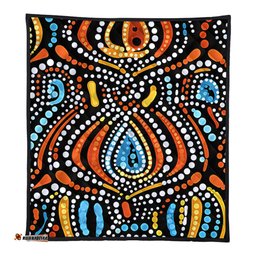 Australia Aboriginal Quilt - Traditional Australian Aboriginal Native Design (Black) Ver 2 Quilt