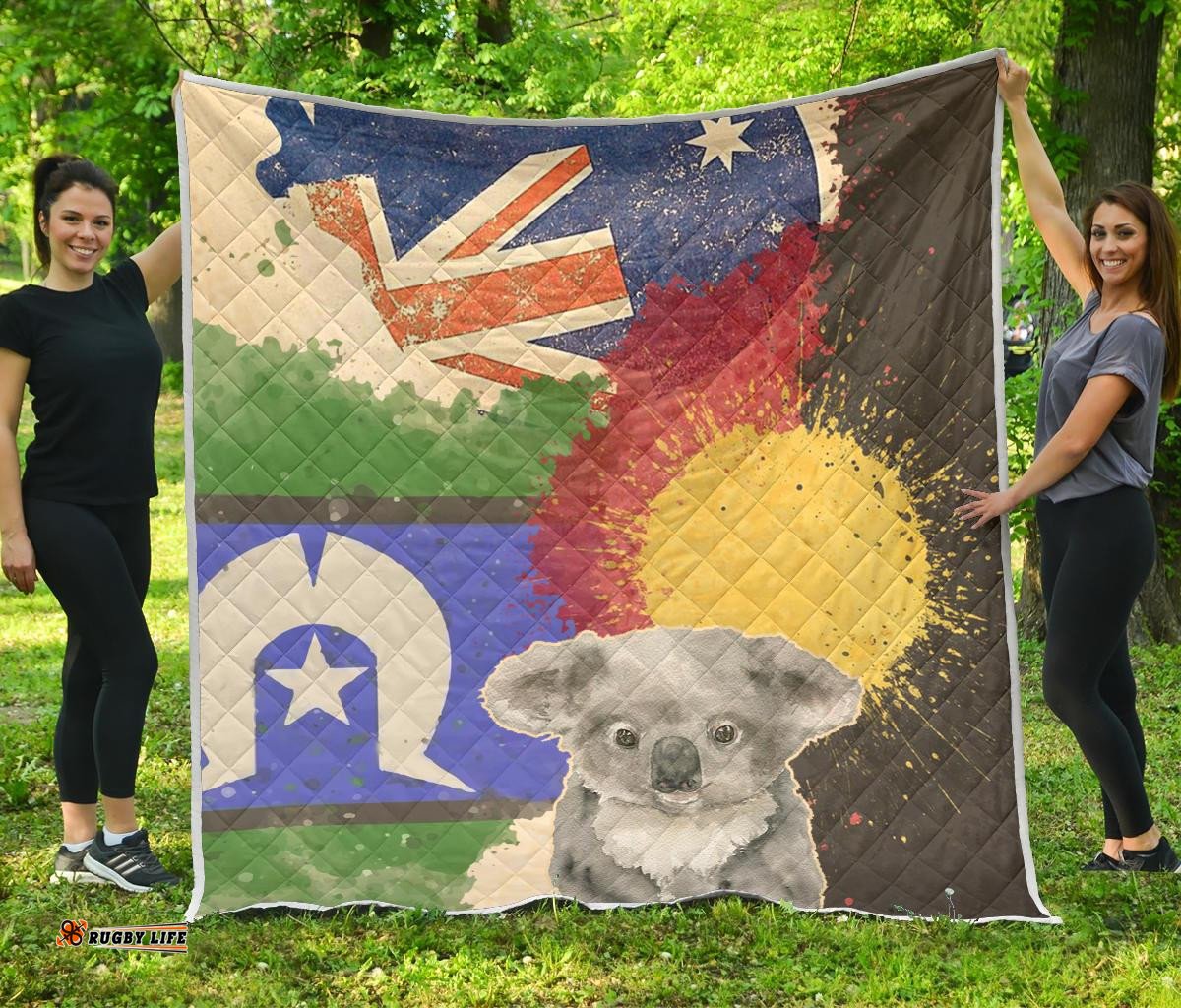 aboriginal premium quilt flag combination with koala