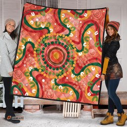 Australia Aboriginal Quilt - Aboriginal Art Style Abstract Quilt