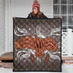 Australia Aboriginal Inspired Quilt - Aboriginal Dot Art Vector Painting With Eagle Quilt