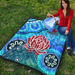 new south wales waratahs aboriginal premium quilt indigenous wave vibes