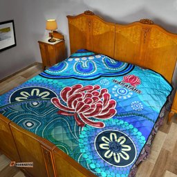 new south wales waratahs aboriginal premium quilt indigenous wave vibes