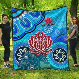 new south wales waratahs aboriginal premium quilt indigenous wave vibes