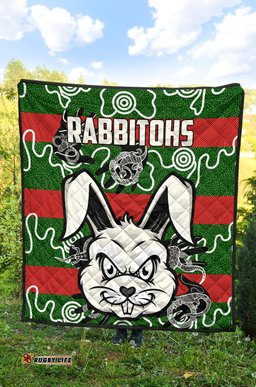 rabbitohs indigenous premium quilt rabbit head