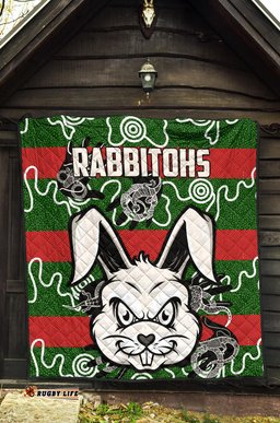 rabbitohs indigenous premium quilt rabbit head