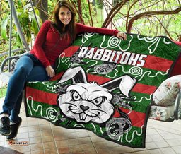 rabbitohs indigenous premium quilt rabbit head