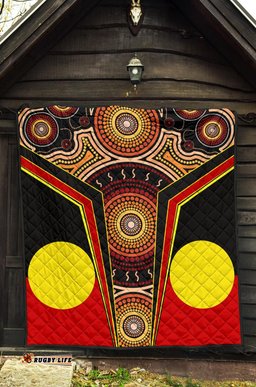 premium quilt aboriginal with dot painting art