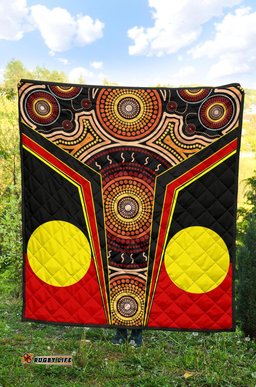 premium quilt aboriginal with dot painting art