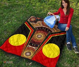 premium quilt aboriginal with dot painting art