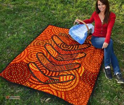 aboriginal personalised premium quilt aboriginal boomerangs and dot circle