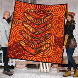 aboriginal personalised premium quilt aboriginal boomerangs and dot circle