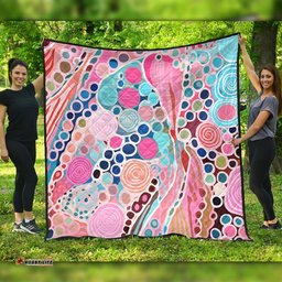 Australia Aboriginal Quilt - Australian Aboriginal Art Vivid Pastel Colours Quilt