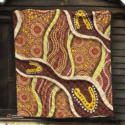 Australia Aboriginal Inspired Quilt - Indigenous Art Aboriginal Inspired Dot Painting Style 5