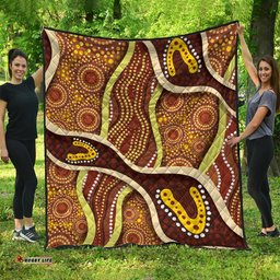 Australia Aboriginal Inspired Quilt - Indigenous Art Aboriginal Inspired Dot Painting Style 5