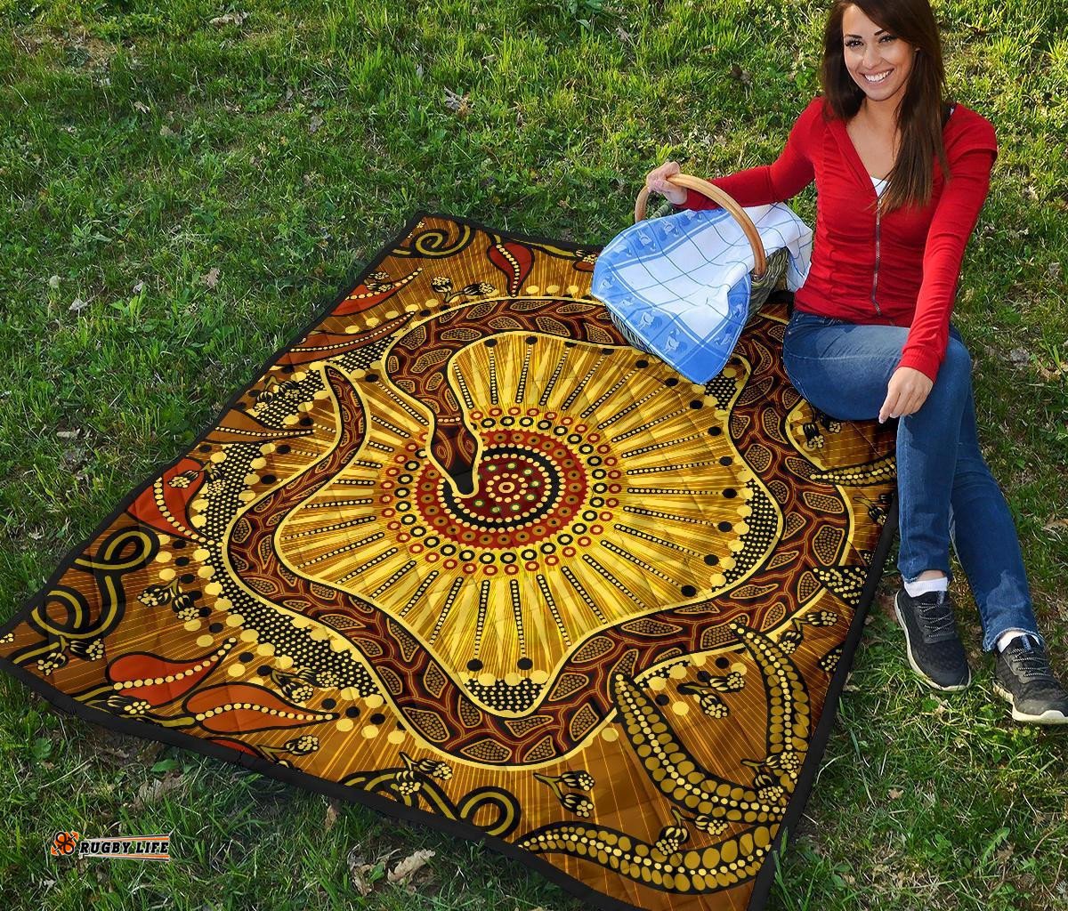 aboriginal premium quilt indigenous snake rainbow serpent