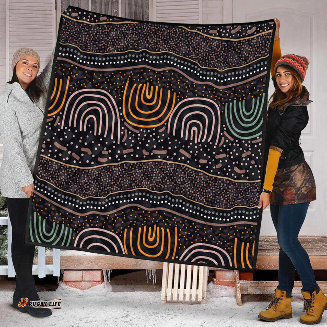Australia Aboriginal Quilt - Indigenous Art Background Quilt