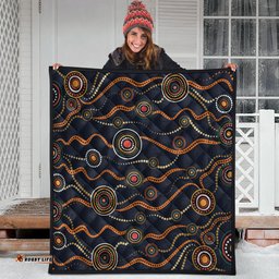 Australia Aboriginal Inspired Quilt - Aboriginal Art Vector Seamless Background Quilt
