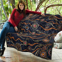 Australia Aboriginal Inspired Quilt - Aboriginal Art Vector Seamless Background Quilt